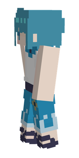 Blue skin: body, left side render