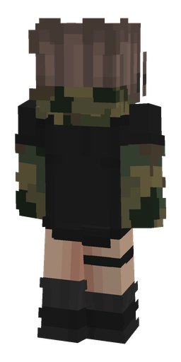 Black skin: body, back render