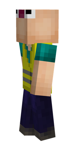 Blue skin: body, left side render