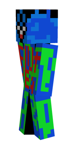 Blue skin: body, left side render