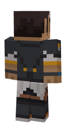 Black skin: body, back render