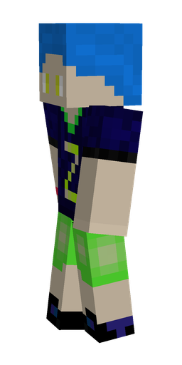 Blue skin: body, left side render