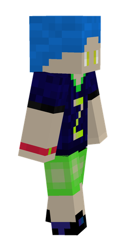 Blue skin: body, right side render