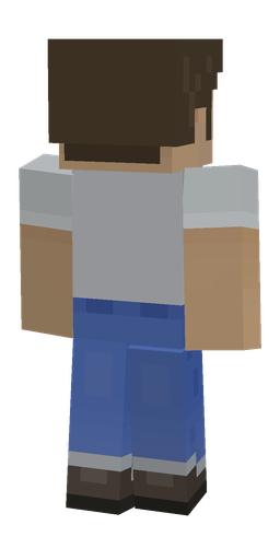 Blue skin: body, back render
