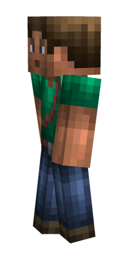 Blue skin: body, left side render