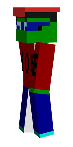 Blue skin: body, left side render