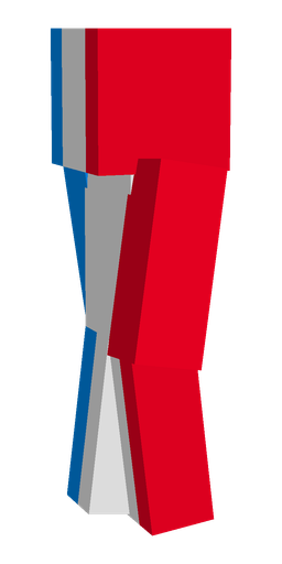 Blue skin: body, left side render