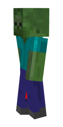 Blue skin: body, left side render