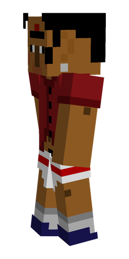 Brown skin: body, left side render