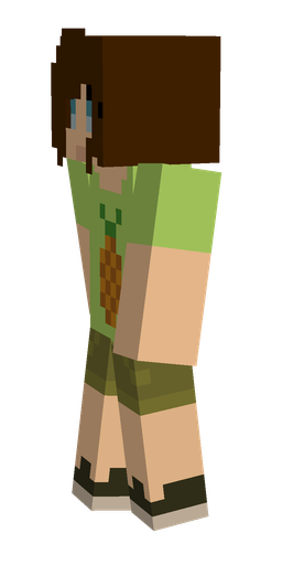 Brown skin: body, left side render