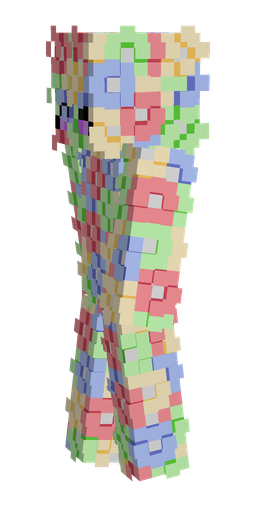 Blue skin: body, left side render