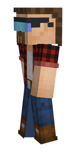 Blue skin: body, left side render