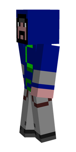 Blue skin: body, left side render
