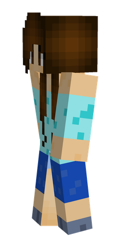 Blue skin: body, left side render