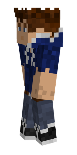 Blue skin: body, left side render