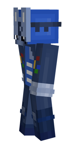 Blue skin: body, left side render