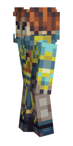 Blue skin: body, left side render