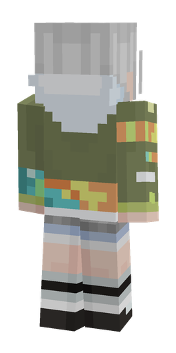 Blue skin: body, back render
