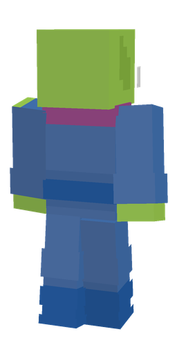 Blue skin: body, back render