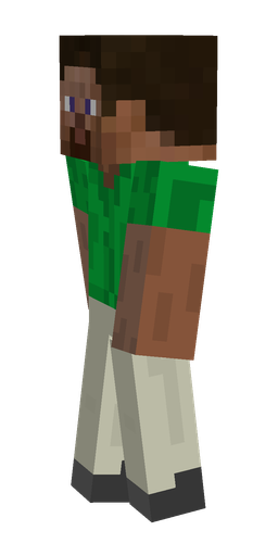 Brown skin: body, left side render