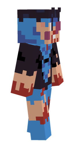 Blue skin: body, right side render
