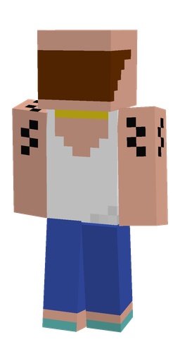 Blue skin: body, back render