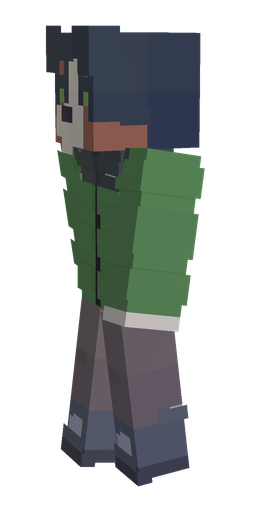 Blue skin: body, left side render