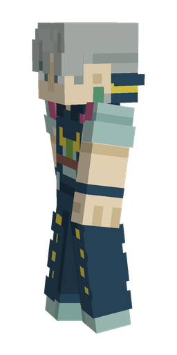 Blue skin: body, left side render