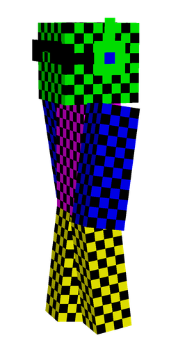 Blue skin: body, left side render