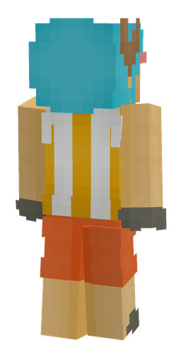 Blue skin: body, back render