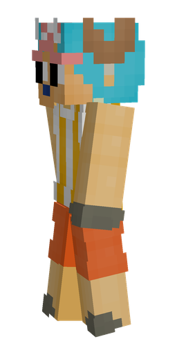Blue skin: body, left side render
