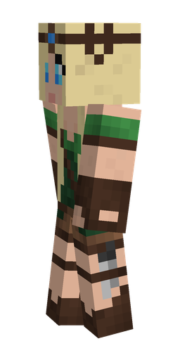 Brown skin: body, left side render