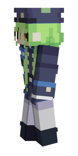 Blue skin: body, left side render