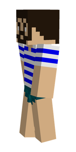 Blue skin: body, left side render
