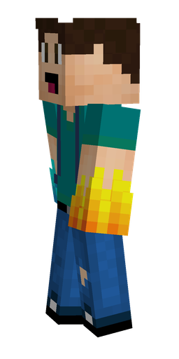 Blue skin: body, left side render