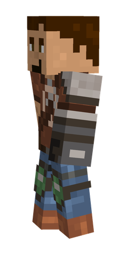 Brown skin: body, left side render