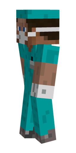 Blue skin: body, left side render