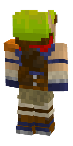Blue skin: body, back render