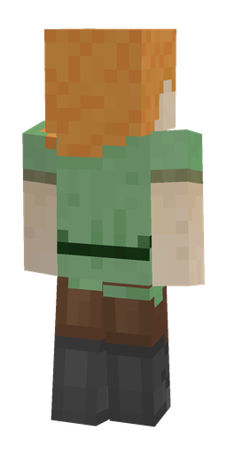 Green skin: body, back render