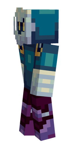 Blue skin: body, left side render