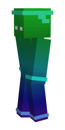 Blue skin: body, left side render