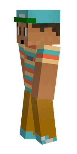 Blue skin: body, left side render