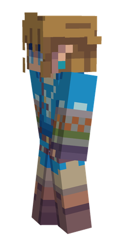 Blue skin: body, left side render
