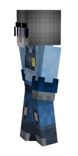 Blue skin: body, left side render