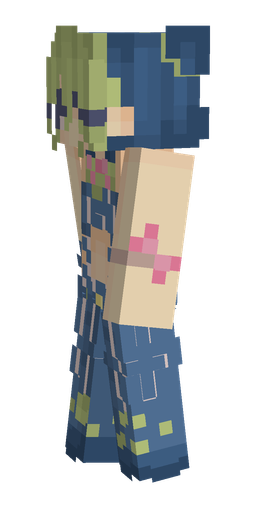 Blue skin: body, left side render