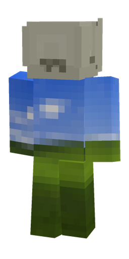 Blue skin: body, back render