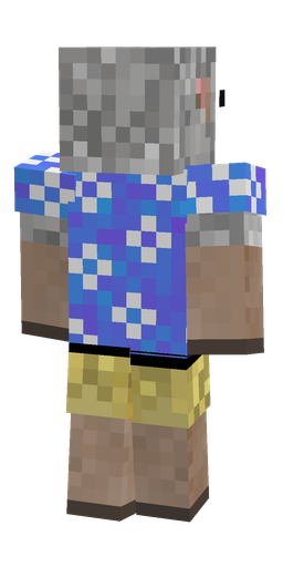 Blue skin: body, back render