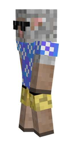 Blue skin: body, left side render