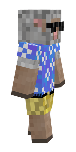 Blue skin: body, right side render