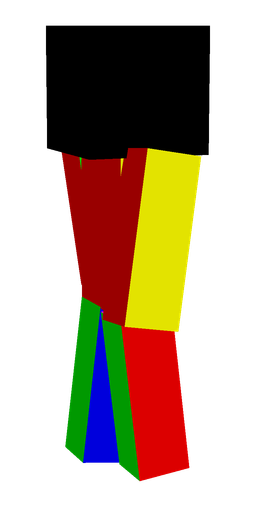 Blue skin: body, left side render
